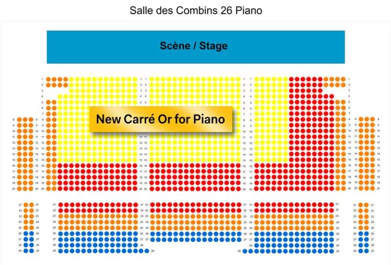 New Carre Or steating chart for piano recitals and concertos